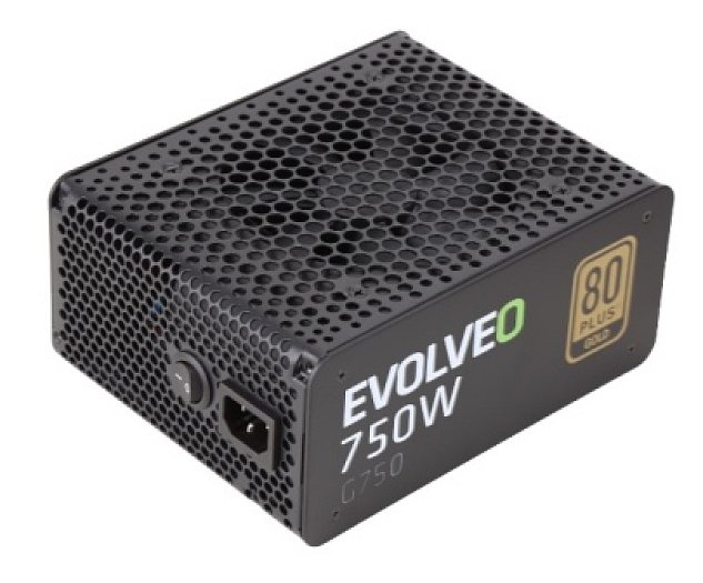 EVOLVEO G750 zdroj 750W, 80+ GOLD, 90% účinnost, aPFC, 140mm ventilátor, retail