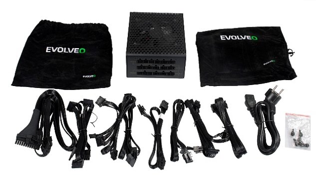 EVOLVEO G750 zdroj 750W, 80+ GOLD, 90% účinnost, aPFC, 140mm ventilátor, retail