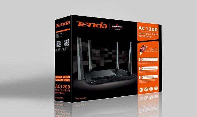 Tenda AC6 WiFi AC Router 1200Mb/s, VPN server/klient, WISP, Universal Repeater, 4x5dBi antény