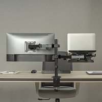 Držák monitoru Brateck LDT66-C024ML jedno kloubové rameno + jeden držák laptopu vedle sebe na tyčové Držák monitoru Brateck LDT66-C024ML jedno kloubové rameno + jeden držák laptopu vedle sebe na tyčové