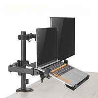 Držák monitoru Brateck LDT66-C024ML jedno kloubové rameno + jeden držák laptopu vedle sebe na tyčové Držák monitoru Brateck LDT66-C024ML jedno kloubové rameno + jeden držák laptopu vedle sebe na tyčové