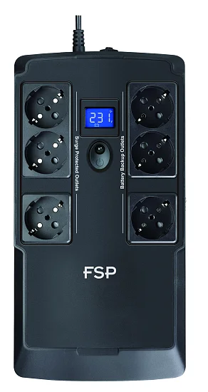 FSP/Fortron UPS NanoFit 800, 800 VA, 2xUSB power, LCD, RJ45, offline