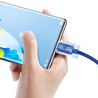 Baseus CAJY000403 Crystal Shine Series Datový Kabel USB - USB-C 100W 1,2m Blue Baseus CAJY000403 Crystal Shine Series Datový Kabel USB - USB-C 100W 1,2m Blue