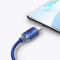 Baseus CAJY000403 Crystal Shine Series Datový Kabel USB - USB-C 100W 1,2m Blue Baseus CAJY000403 Crystal Shine Series Datový Kabel USB - USB-C 100W 1,2m Blue