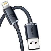 Baseus CAJY000001 Crystal Shine Series Datový Kabel USB - Lightning 20W 1,2m Black Baseus CAJY000001 Crystal Shine Series Datový Kabel USB - Lightning 20W 1,2m Black