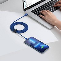 Baseus CAJY000703 Crystal Shine Series Datový Kabel USB-C - USB-C 100W 2m Blue Baseus CAJY000703 Crystal Shine Series Datový Kabel USB-C - USB-C 100W 2m Blue