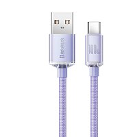 Baseus CAJY000505 Crystal Shine Series Datový Kabel USB - USB-C 100W 2m Purple Baseus CAJY000505 Crystal Shine Series Datový Kabel USB - USB-C 100W 2m Purple