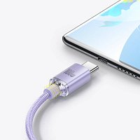 Baseus CAJY000505 Crystal Shine Series Datový Kabel USB - USB-C 100W 2m Purple Baseus CAJY000505 Crystal Shine Series Datový Kabel USB - USB-C 100W 2m Purple