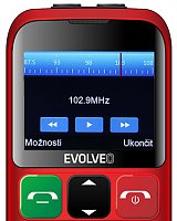 EVOLVEO EasyPhone ET, mobilní telefon pro seniory s nabíjecím stojánkem, červená