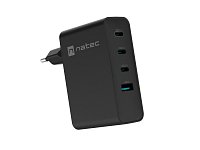 Univerzální USB nabíječka Natec GaN 100W, 3X USB-C, 1X USB-A, Černá Univerzální USB nabíječka Natec GaN 100W, 3X USB-C, 1X USB-A, Černá