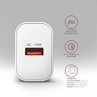 AXAGON ACU-QC18W, nabíječka do sítě 18W, 1x port USB-A, QC3.0/AFC/Apple, bílá AXAGON ACU-QC18W, nabíječka do sítě 18W, 1x port USB-A, QC3.0/AFC/Apple, bílá