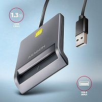 AXAGON CRE-SM3T, USB-A FlatReader čtečka kontaktních karet Smart card (eObčanka), kabel 1.3m AXAGON CRE-SM3T, USB-A FlatReader čtečka kontaktních karet Smart card (eObčanka), kabel 1.3m