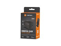 Univerzální USB nabíječka Natec RIBERA GaN 30 W, 1X USB-A, 1X USB-C, černá Univerzální USB nabíječka Natec RIBERA GaN 30 W, 1X USB-A, 1X USB-C, černá