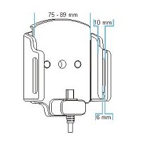 Brodit držák do auta nastavitelný s USB-C a nabíjením z cig. zapalovače/USB š.75-89 mm, tl. 6-10