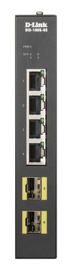 D-Link DIS-100G-6S Průmyslový Gigabit unmanaged switch, 4GbE, 2 SFP