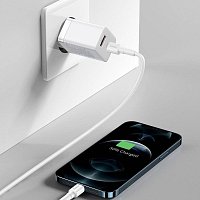 Baseus CCSUPP-E02 Super Si Quick Nabíječka USB + USB-C 30W White Baseus CCSUPP-E02 Super Si Quick Nabíječka USB + USB-C 30W White