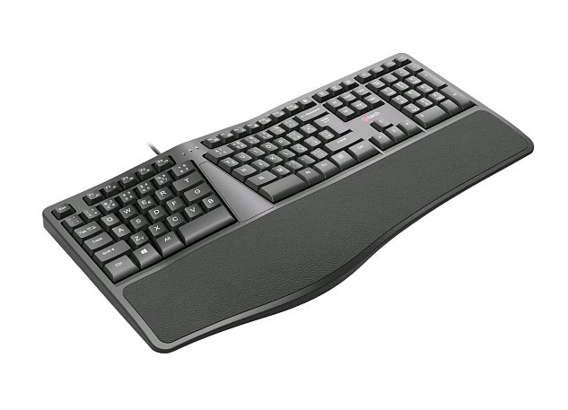 Klávesnice C-TECH KB-113E USB, ERGO,  černá, CZ/SK