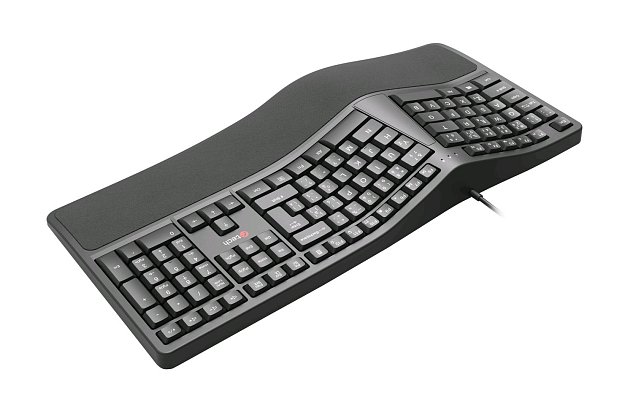 Klávesnice C-TECH KB-113E USB, ERGO,  černá, CZ/SK
