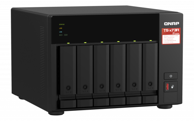 QNAP TS-673A-8G (Ryzen 2,2GHz / 8GB RAM / 6x SATA / 2x M.2 NVMe slot / 2x 2,5GbE / 2x PCIe / 4x USB)