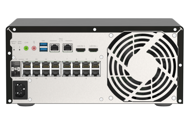 QNAP řízený switch QGD-3014-16PT-8G (16x GbE PoE+, 4core CPU, 4x SATA, 8GB RAM, 2x HDMI, 3x USB)