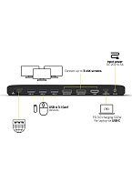 PORT CONNECT Dokovací stanice pro kanceláře, USB-C, 3x4K, černá