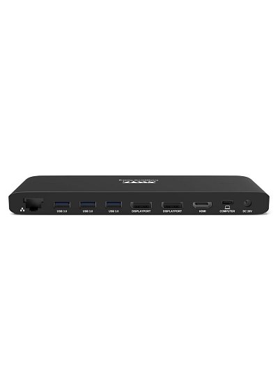PORT CONNECT Dokovací stanice pro kanceláře, USB-C, 3x4K, černá