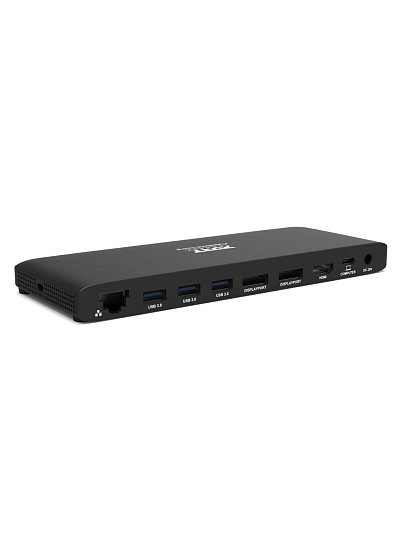 PORT CONNECT Dokovací stanice pro kanceláře, USB-C, 3x4K, černá