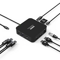 PORT CONNECT USB-C Dokovací stanice 10v1, 2x4K Display Port, 5x USB-A, USB-C 85W PD, Ethernet, SD PORT CONNECT USB-C Dokovací stanice 10v1, 2x4K Display Port, 5x USB-A, USB-C 85W PD, Ethernet, SD