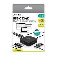 PORT CONNECT USB-C Dokovací stanice 10v1, 2x4K Display Port, 5x USB-A, USB-C 85W PD, Ethernet, SD PORT CONNECT USB-C Dokovací stanice 10v1, 2x4K Display Port, 5x USB-A, USB-C 85W PD, Ethernet, SD