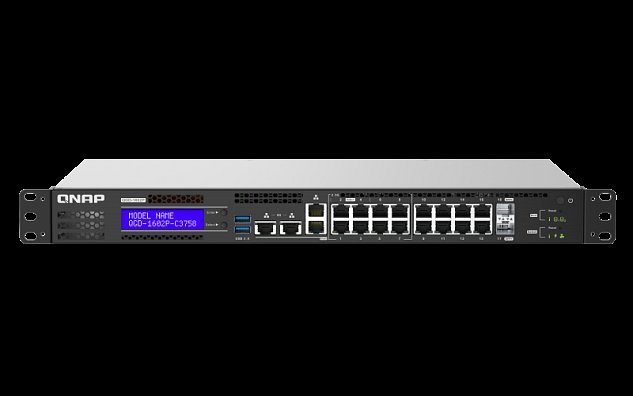 QNAP řízený switch QGD-1602P-C3758-16G (8x GbE PoE + 8x 2,5 GbE PoE + 2x 10GbE SFP+ / 16GB RAM)