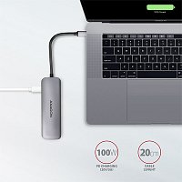 AXAGON HMC-5, USB 3.2 Gen 1 hub, porty 2x USB-A, HDMI, SD/microSD slot, PD 100W, kabel USB-C 20cm AXAGON HMC-5, USB 3.2 Gen 1 hub, porty 2x USB-A, HDMI, SD/microSD slot, PD 100W, kabel USB-C 20cm