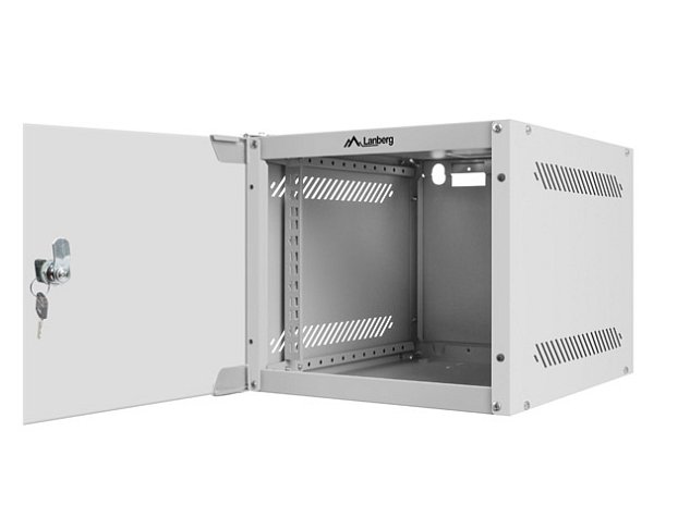 Nástěnný rack 10'' 4U 280x310mm šedý flat pack