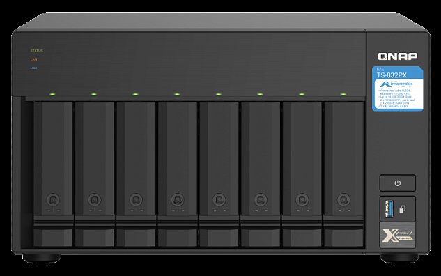QNAP TS-832PX-4G (1,7GHz, 4GB RAM, 8x SATA, 2x 2,5GbE, 2x 10G SFP+, 1x PCIe slot, 3x USB 3.2)