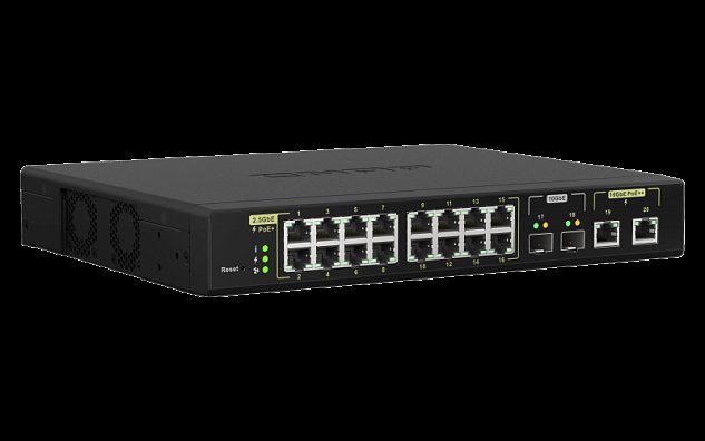 QNAP řízený switch QSW-M2116P-2T2S (16x 2,5GbE PoE+ RJ45 / 2x 10GbE RJ45 PoE++ / 2x 10GbE SFP+)
