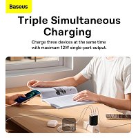Baseus nabíječka do sítě Compact 3xUSB 17W černá Baseus nabíječka do sítě Compact 3xUSB 17W černá