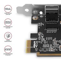 AXAGON PCEE-GRF, PCIe síťová karta - 1x Gigabit Ethernet port (RJ-45), Realtek, vč. LP AXAGON PCEE-GRF, PCIe síťová karta - 1x Gigabit Ethernet port (RJ-45), Realtek, vč. LP