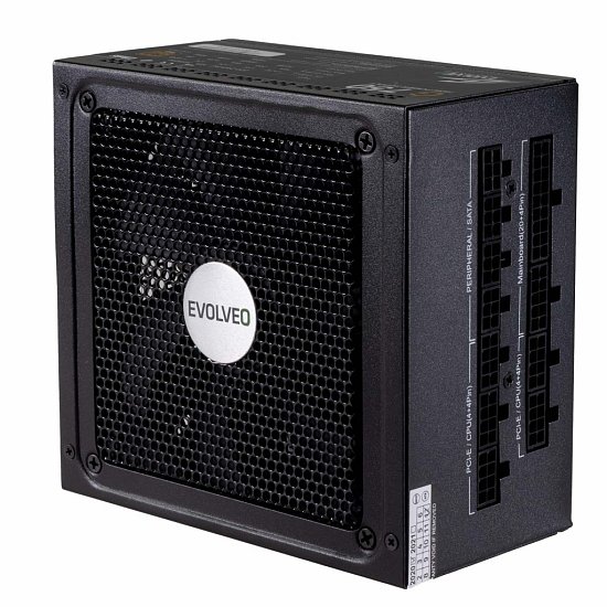 EVOLVEO G750 zdroj 750W, 80+ GOLD, 90% účinnost, aPFC, 140mm ventilátor, retail