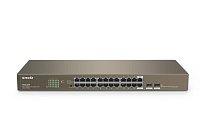 Tenda TEG1024F 24x Gigabit s SFP, 22x RJ45 + 2x SFP / RJ45, Fanless - bez ventilátorů, Rack , 6kV Tenda TEG1024F 24x Gigabit s SFP, 22x RJ45 + 2x SFP / RJ45, Fanless - bez ventilátorů, Rack , 6kV