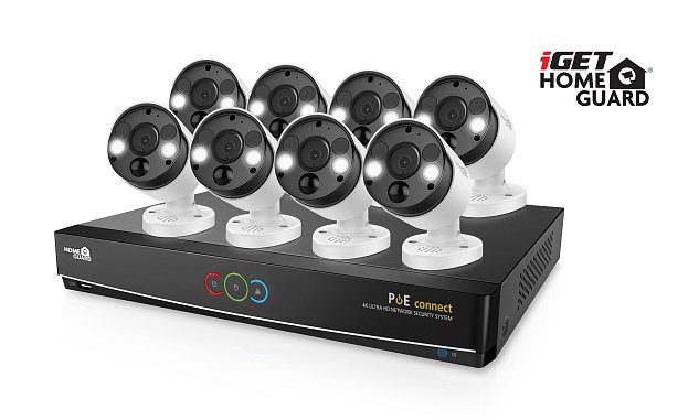 iGET HGNVK164908 - Kamerový UltraHD 4K PoE set, 16CH NVR + 8x IP 4K kamera, zvuk, SMART W/M/Andr/iOS