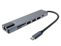 PremiumCord USB-C na HDMI + USB3.0 + USB2.0 + PD + SD/TF + RJ45 adaptér PremiumCord USB-C na HDMI + USB3.0 + USB2.0 + PD + SD/TF + RJ45 adaptér