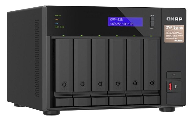 QNAP NVR QVP-63B (4core 4,3GHz, 16GB RAM, 6xSATA, 2xGbE, 2xM.2 NVMe Gen4, 2xPCIe, kamery: 8 (max 36)