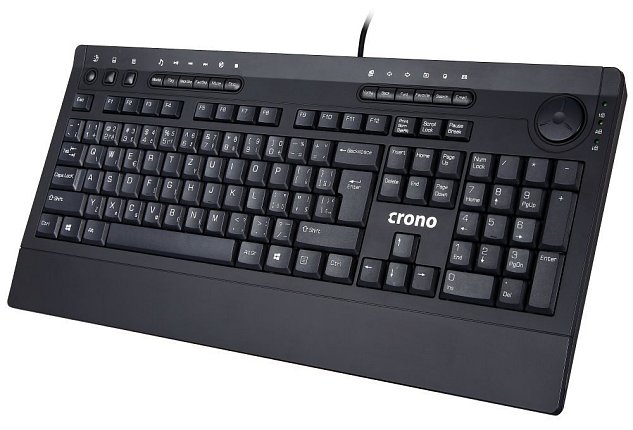 Crono CK2111 - multimediální klávesnice, CZ / SK, USB, černá