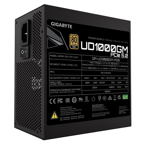 GIGABYTE zdroj 1000W 80PLUS Gold Modular UD PG5