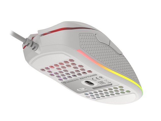 Genesis herní optická myš KRYPTON 555 8000DPI RGB, SW, bílá