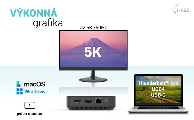i-tec USB-C HDMI Dual DP Docking Station, Power Delivery 100W + zdroj 112W