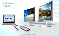i-tec USB 3.0/USB-C/TB3 3x Display Metal Nano Dock with LAN, PD 100W