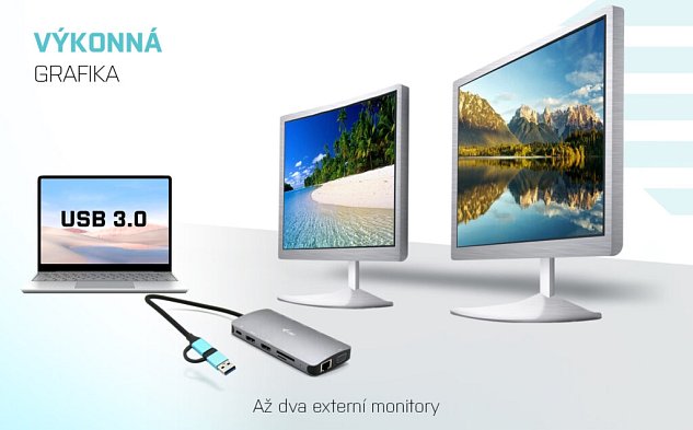 i-tec USB 3.0/USB-C/TB3 3x Display Metal Nano Dock with LAN, PD 100W