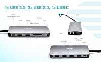 i-tec USB 3.0/USB-C/TB3 3x Display Metal Nano Dock with LAN, PD 100W