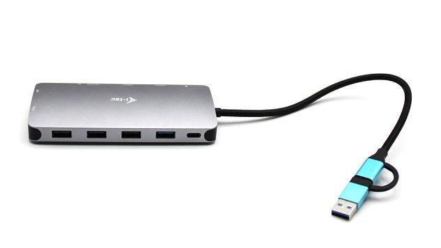 i-tec USB 3.0/USB-C/TB3 3x Display Metal Nano Dock with LAN, PD 100W