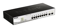 D-Link DGS-1210-08P Smart PoE switch, 8x GbE PoE+, 2x SFP, PoE 65W, fanless
